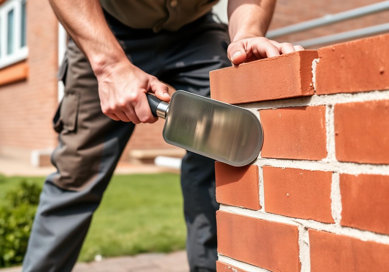 Bricklaying professional at work