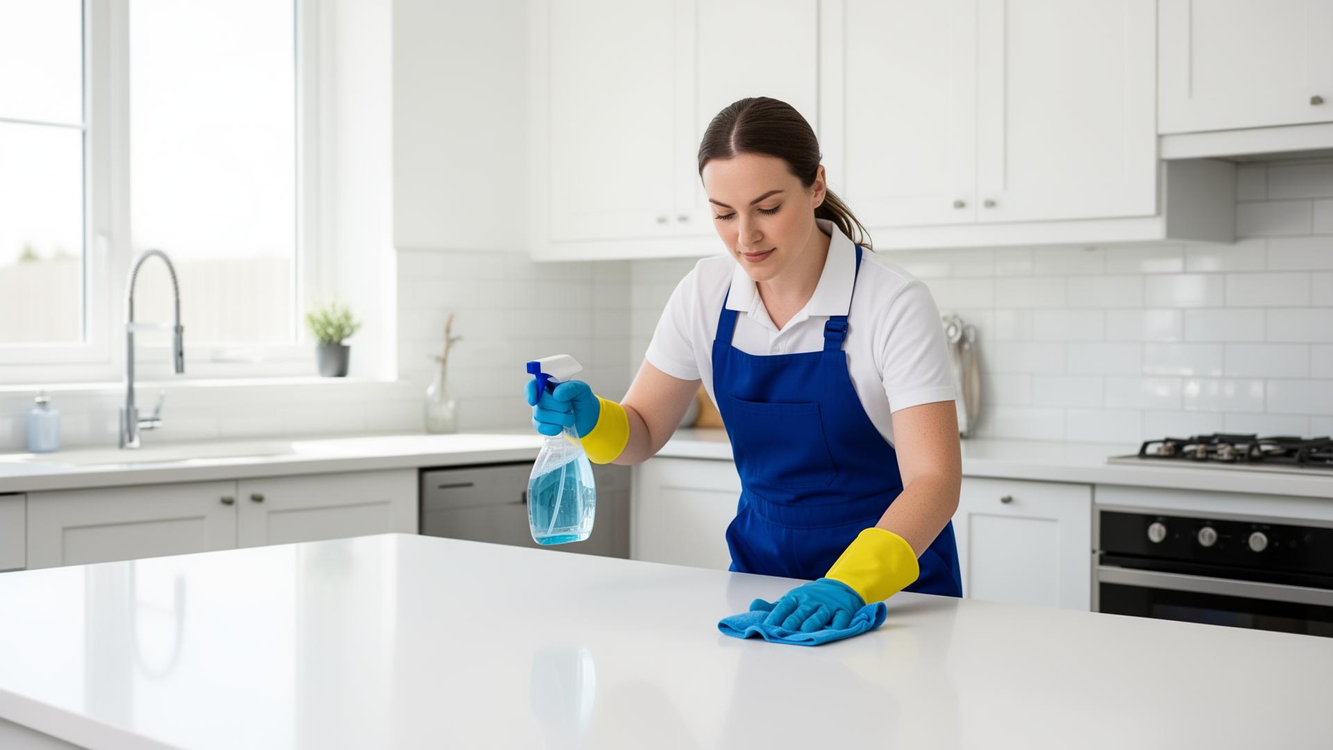 Cleaning professional at work