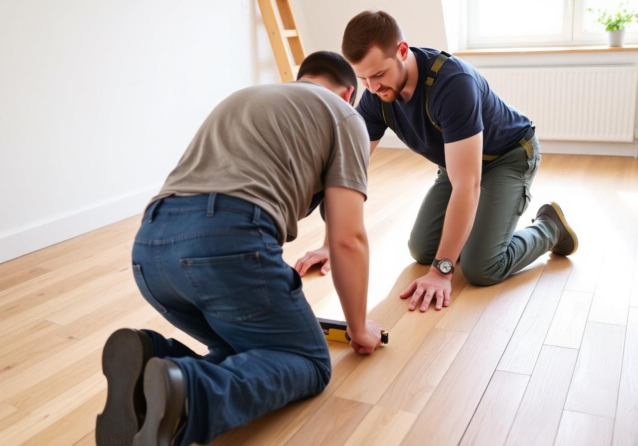 Flooring professional at work