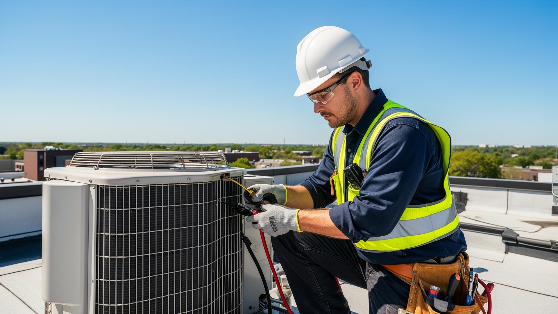 HVAC professional at work