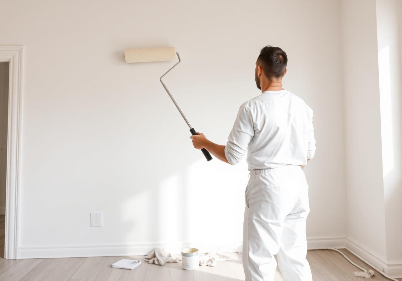 Painting professional at work