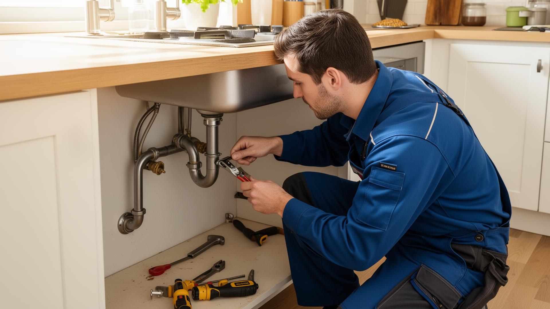 Plumbing professional at work